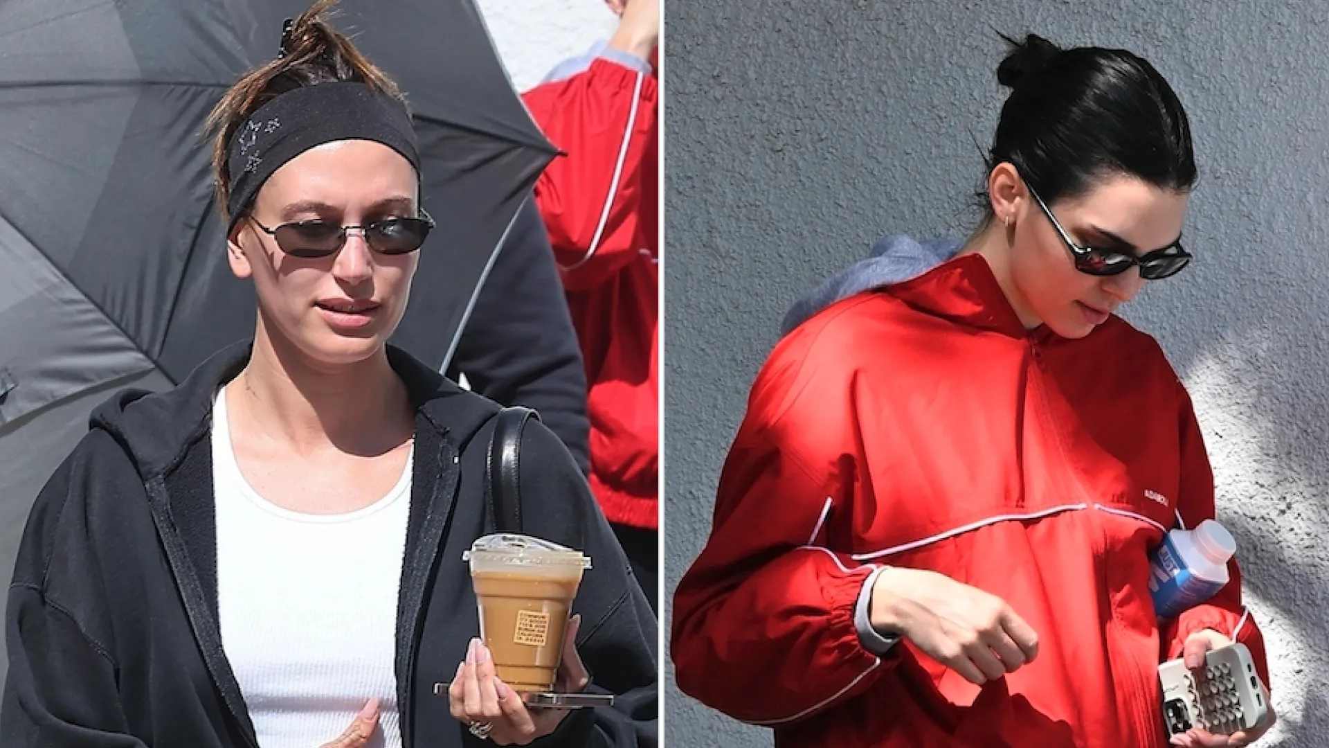 Kendall Jenner and Hailey Bieber Combine Asics Sneakers With the Claw Clip Trend for a Weekend Workout