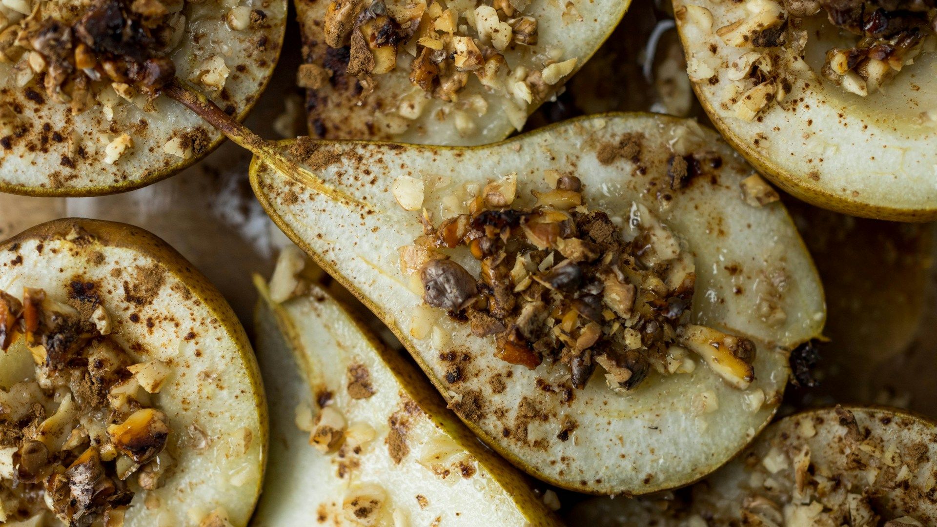 Preview of Cinnamon Roasted Pears + Tahini & Walnuts