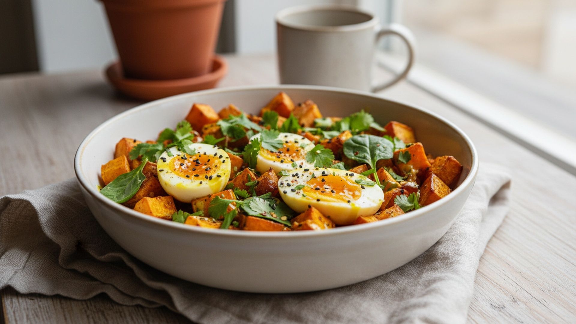 Preview of  Golden Turmeric Egg + Sweet Potato Bowl