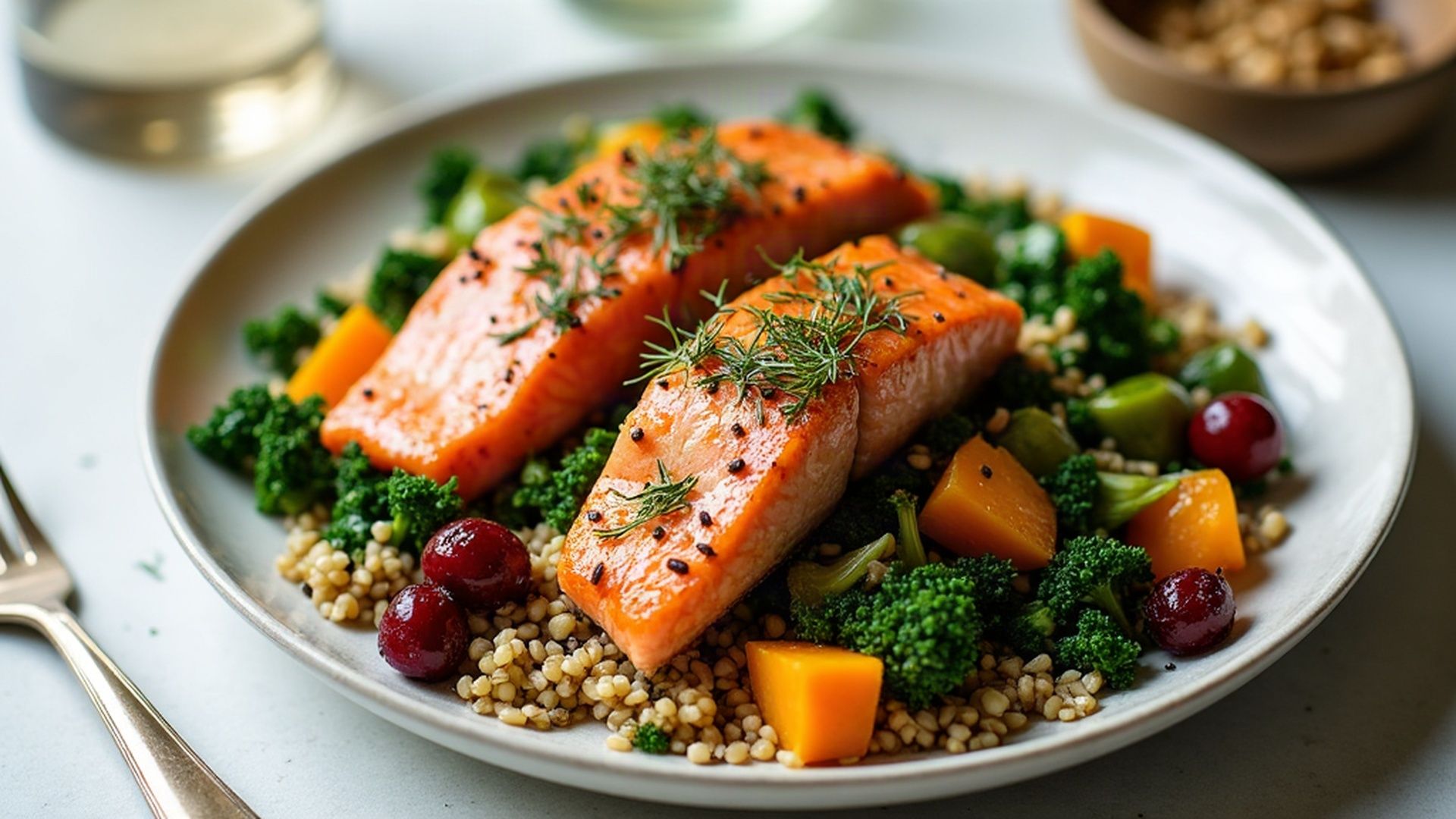 Preview of Herb-Roasted Salmon + Farro Grain Salad