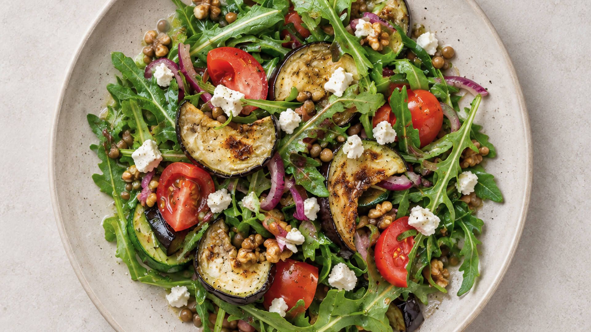 Preview of  Mediterranean Lentil + Roasted Vegetable Salad