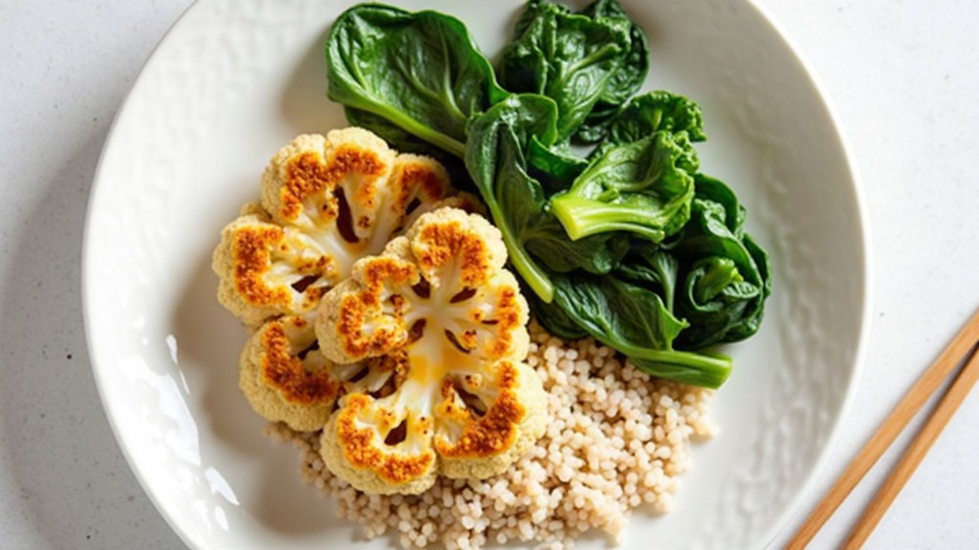 Preview of Miso-Glazed Cauliflower Steaks + Sesame Rice & Bok Choy
