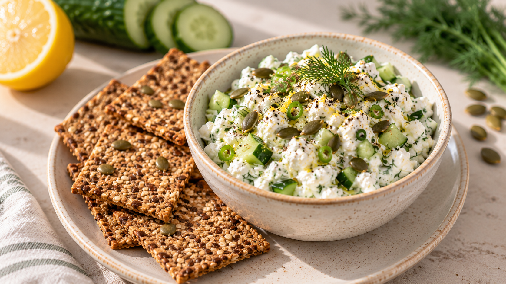 Preview of Savory Cottage Cheese + Seed Crackers