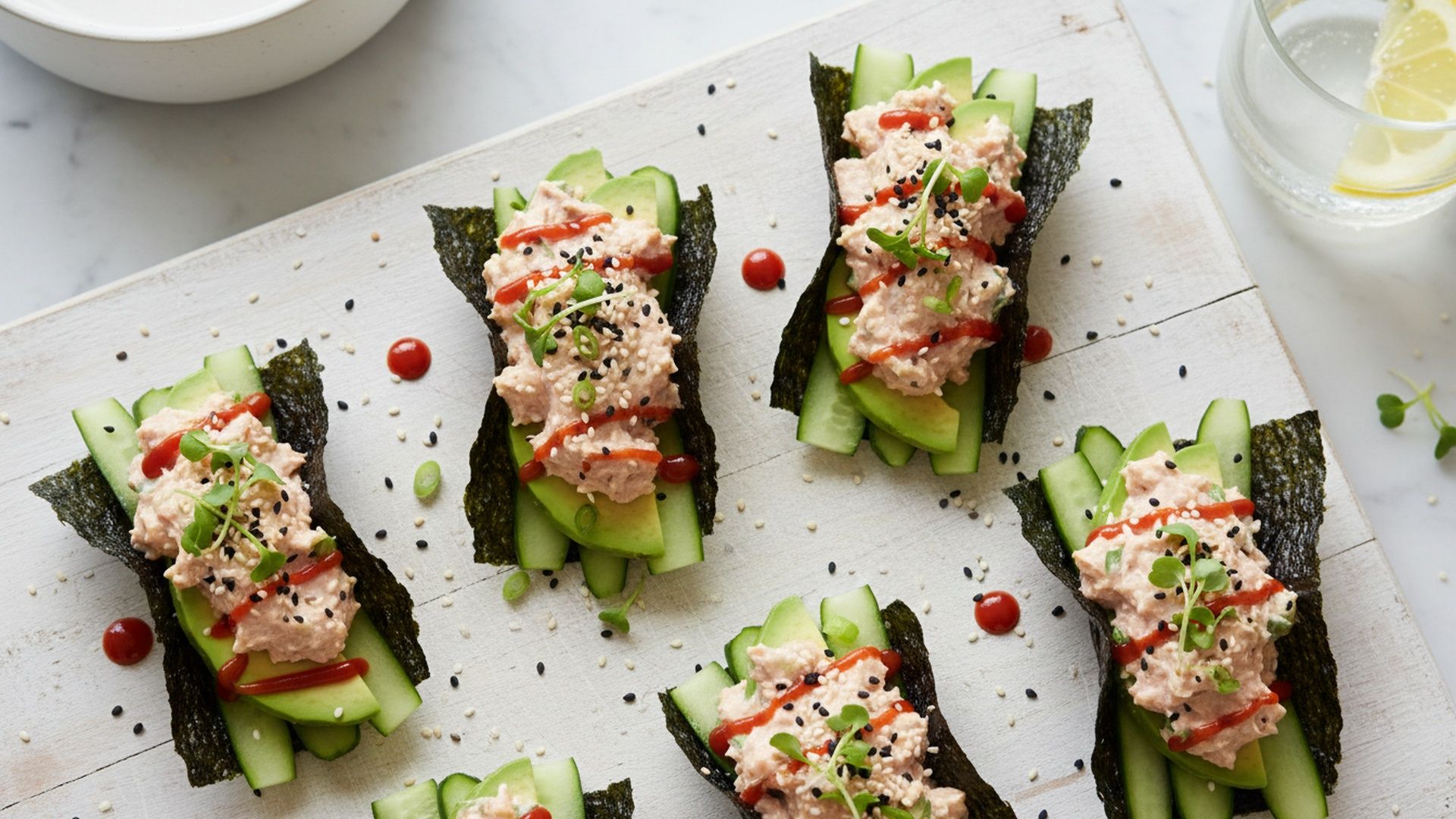Preview of Spicy Tuna Cucumber Seaweed Wraps