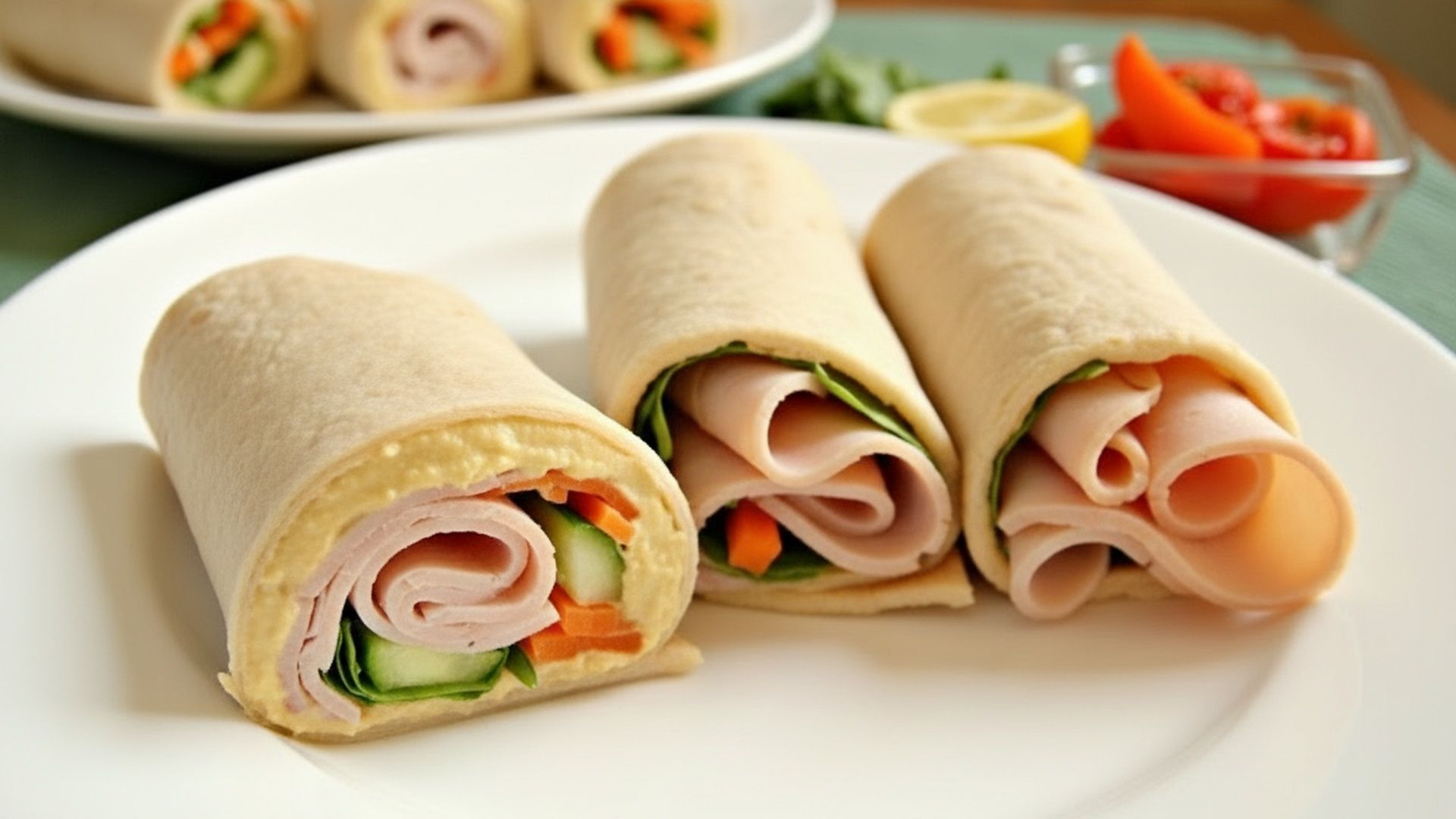 Preview of Turkey Hummus Crunch Roll-Ups