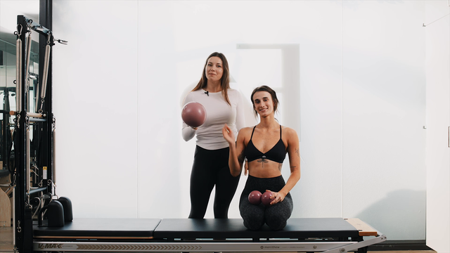 Preview of DAY 10 - 25 Min Mat | Core Challenge with a Stability Ball and Hand Weights